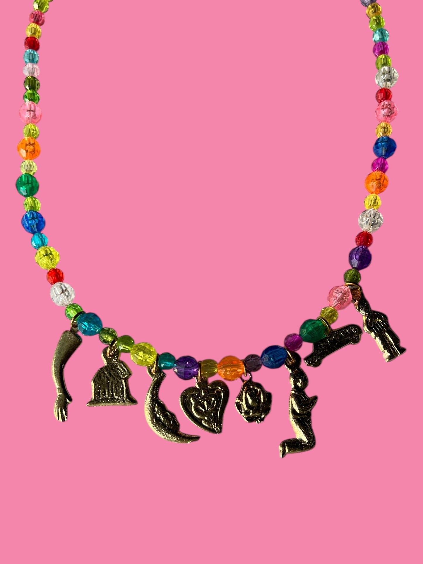 Small Beaded Milagros Necklace