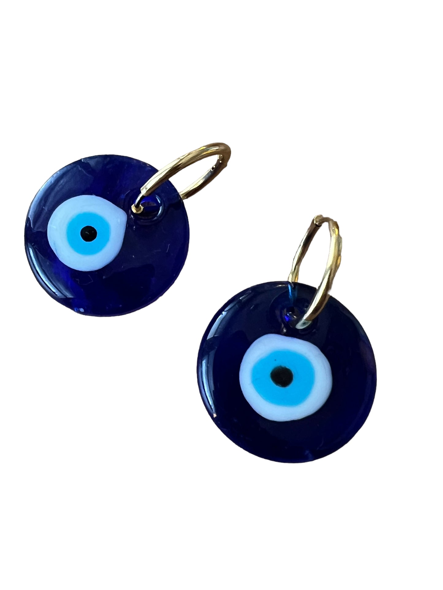 Glass Evil Eye Hoops