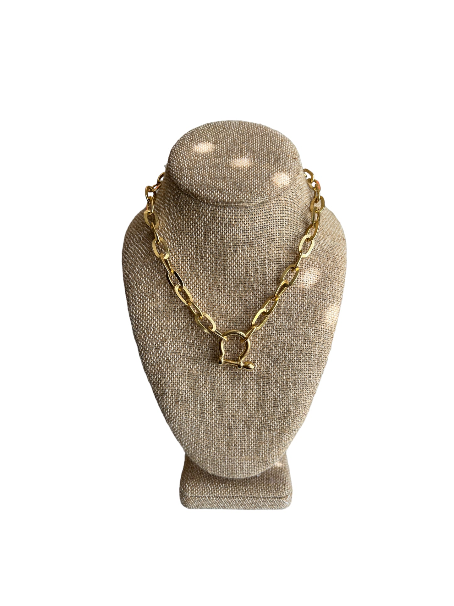 Chunky Choker Rocker Twist Clasp Necklace