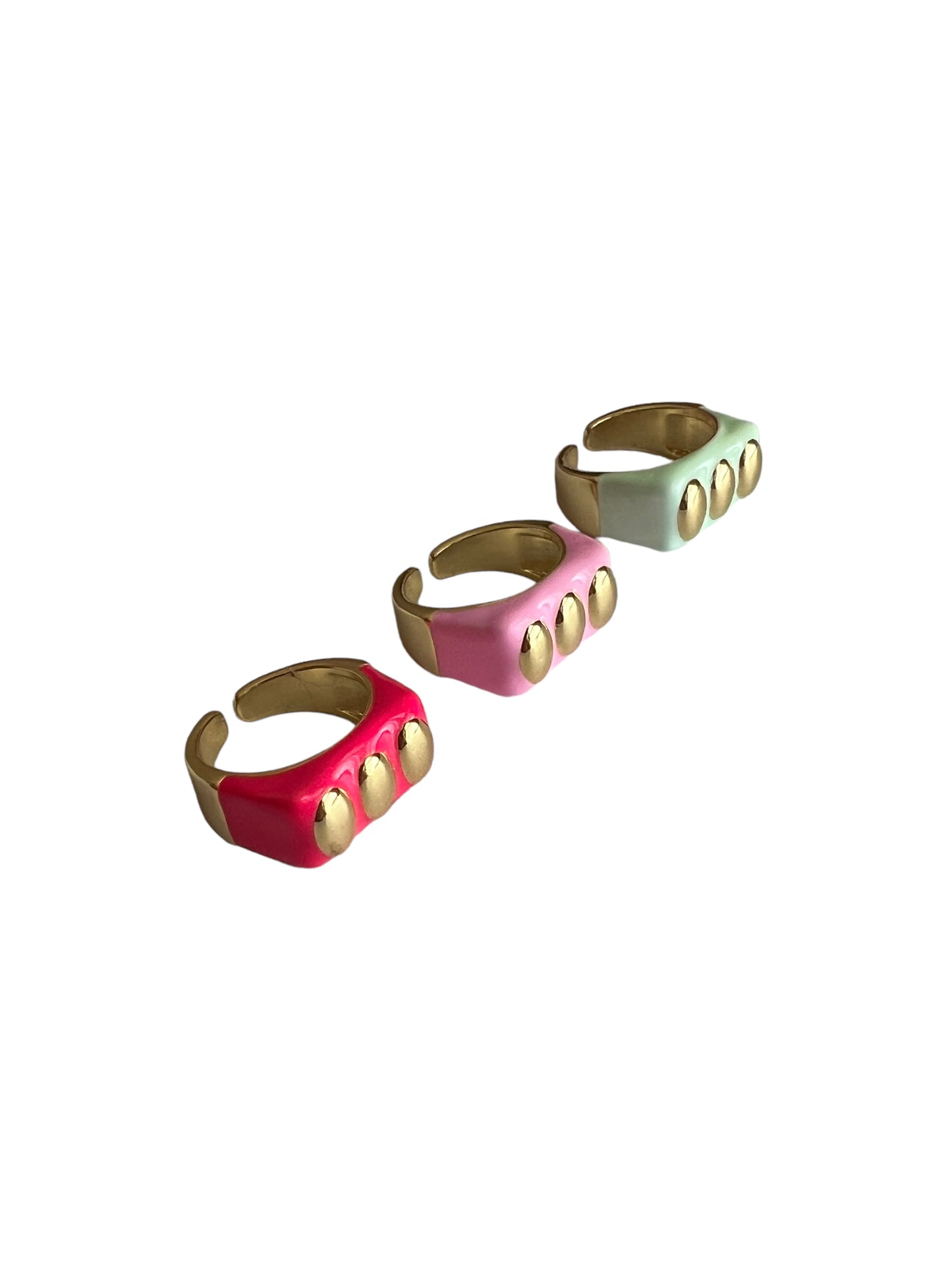 Enamel Studded Ring
