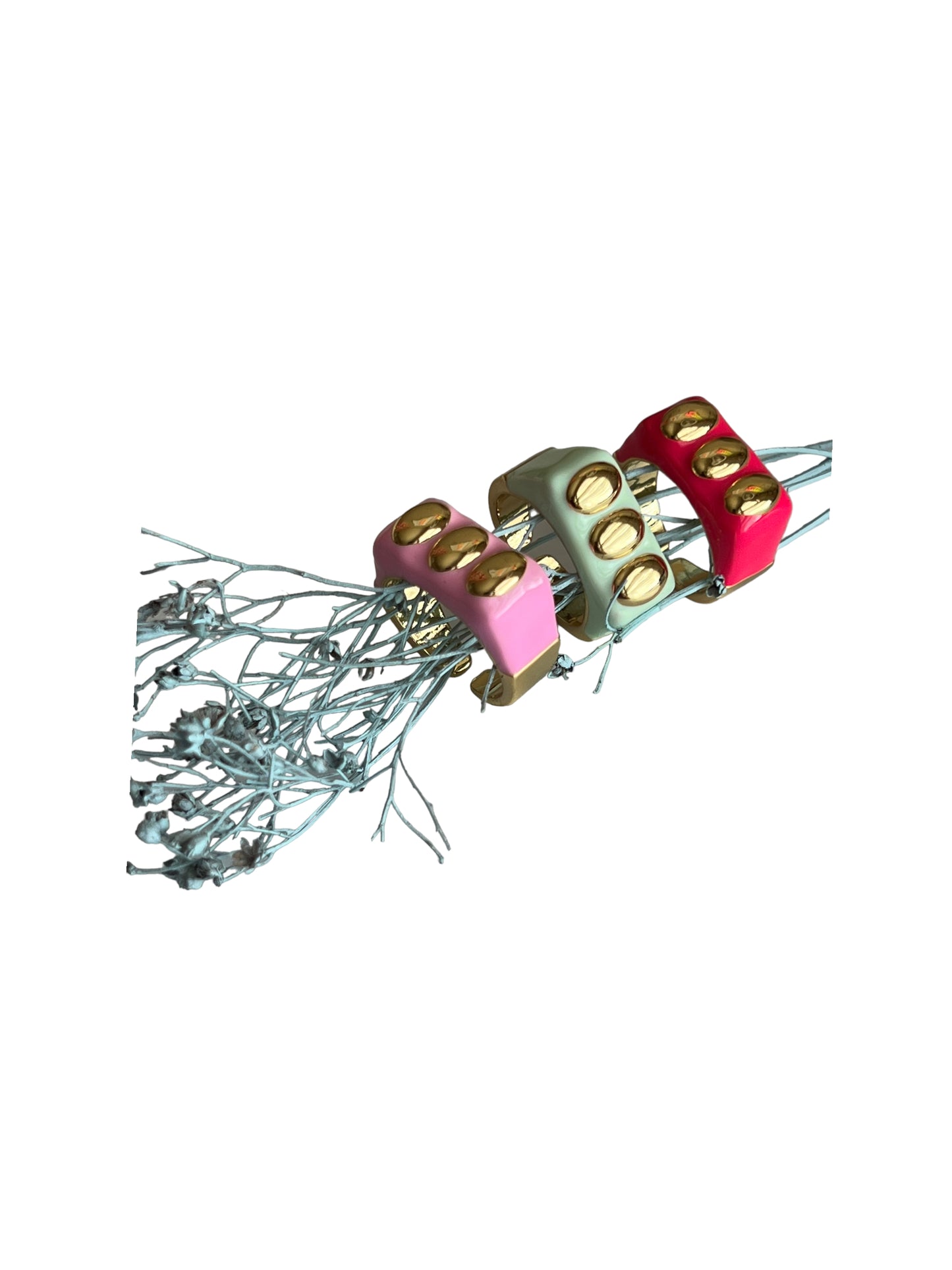 Enamel Studded Ring