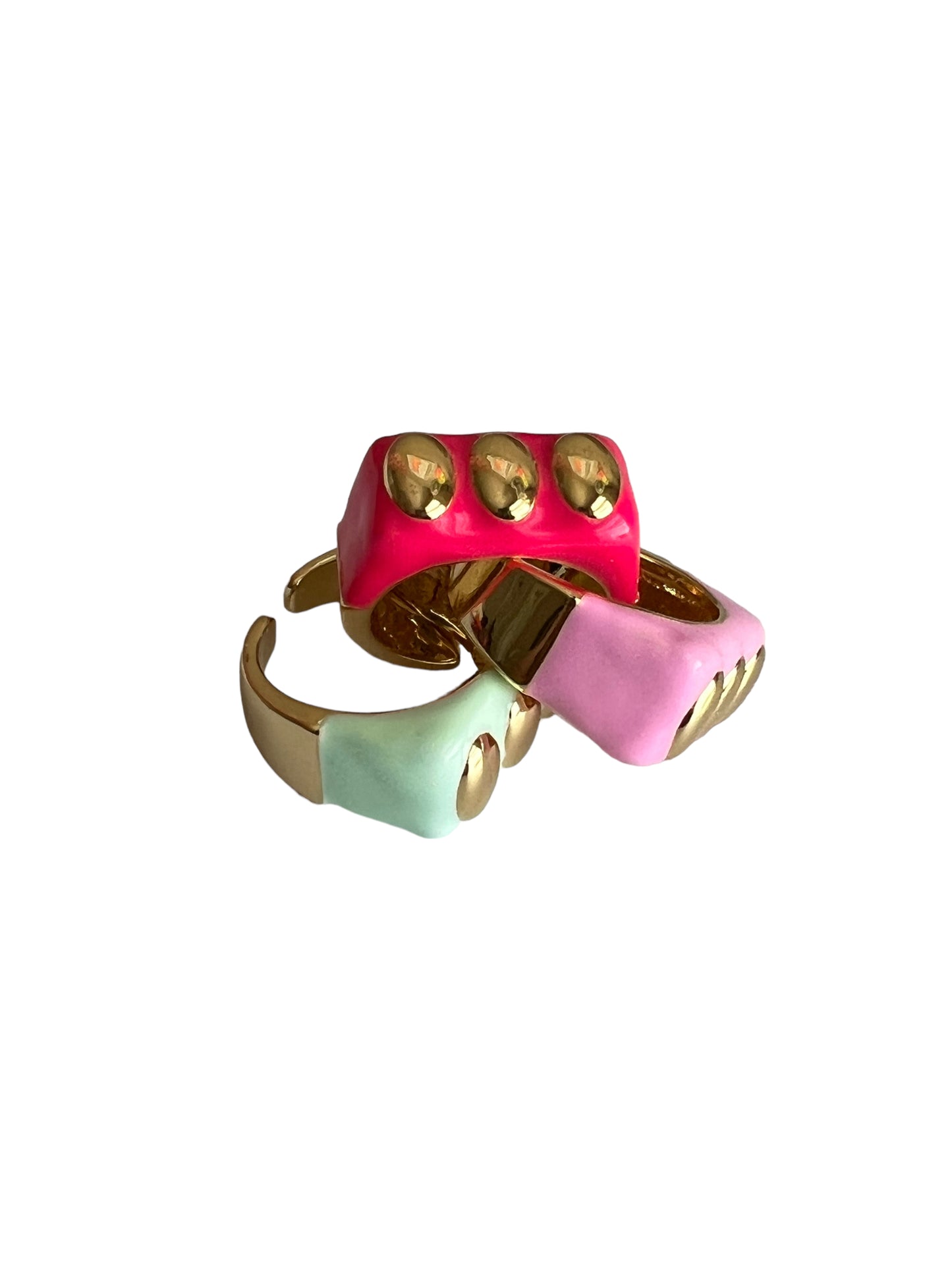 Enamel Studded Ring