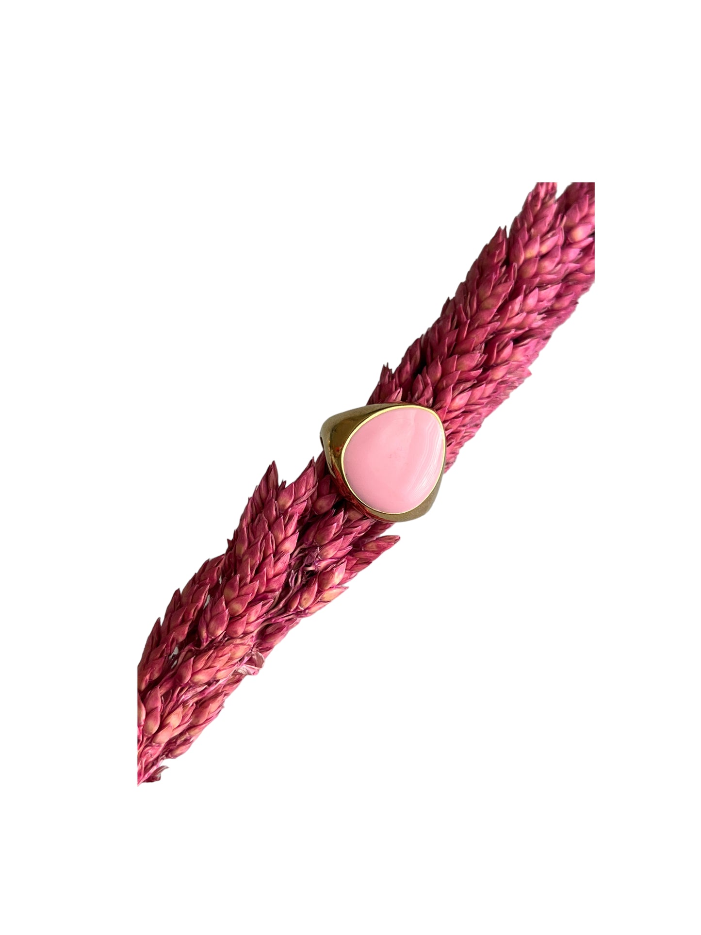 Pink Tear Drop Enamel Ring