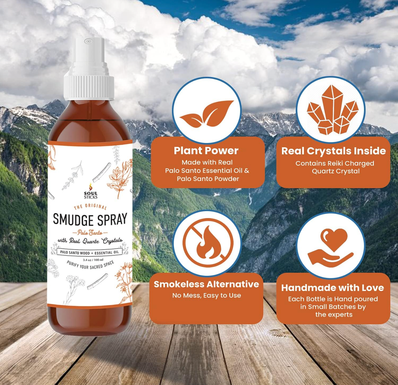 Smudge Spray (Pick your scent- Palo Santo / Sage)