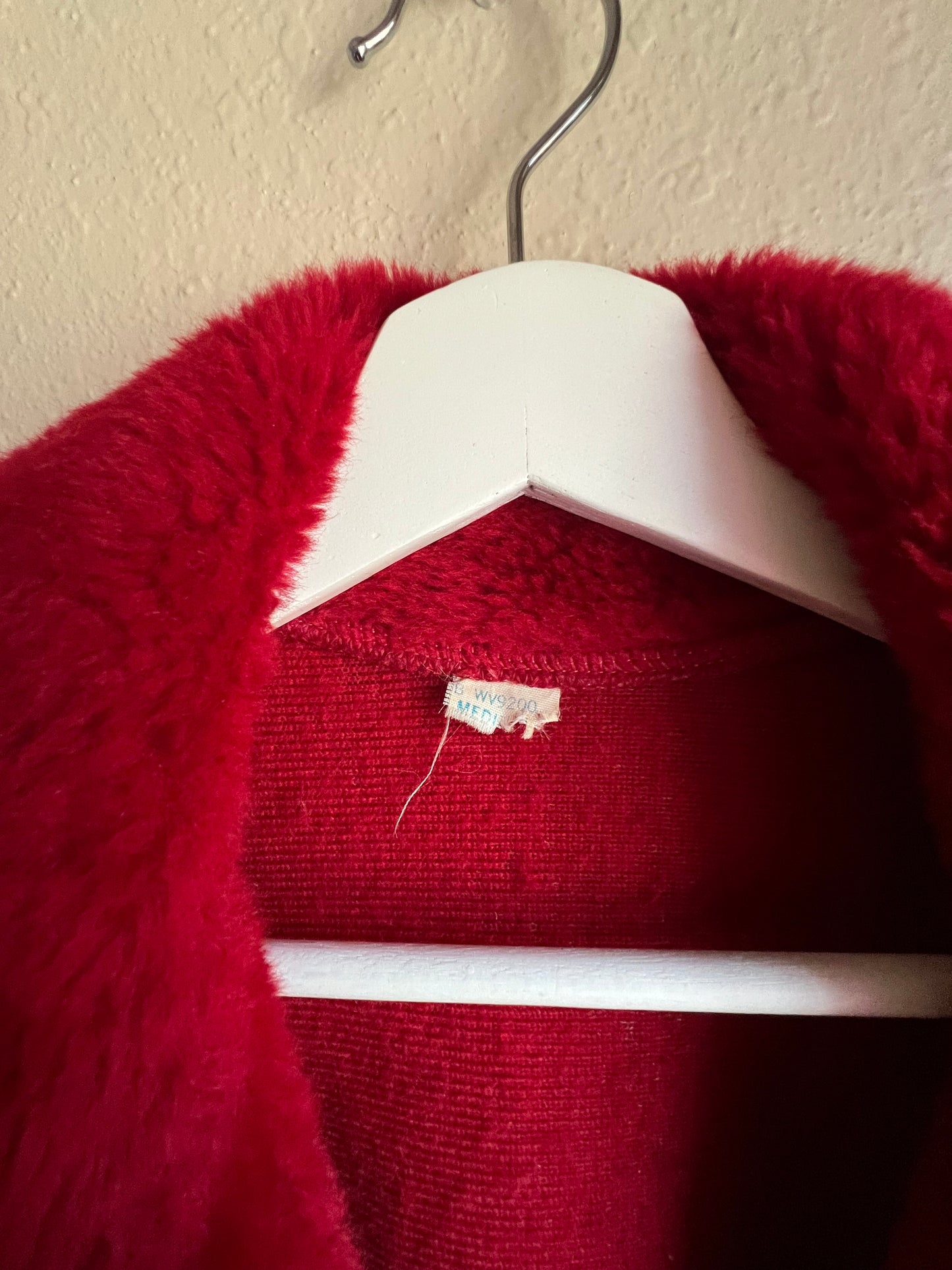 Vintage 60's/70's Red Faux Fur Robe