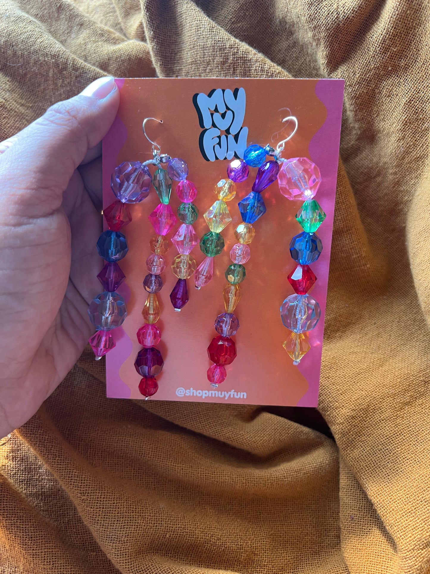 Triple Strand Beaded Earrings