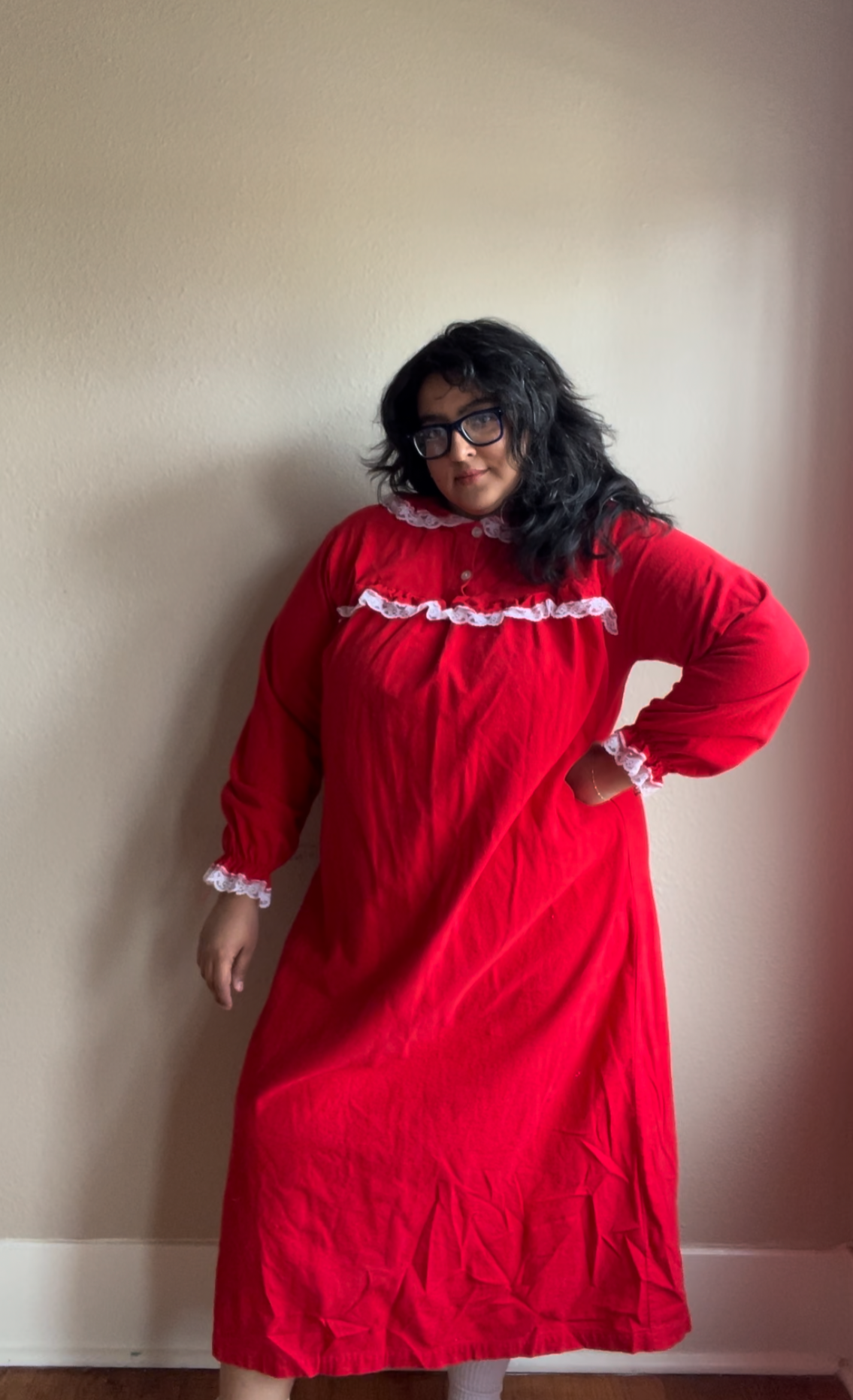 Vintage Red Cozy Nightgown/Dress