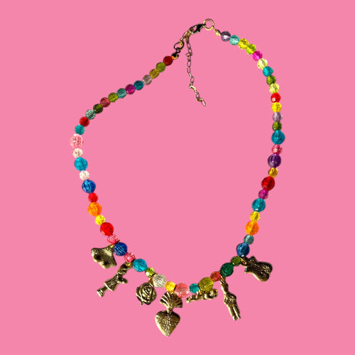 Multi Beaded Milagros Necklace
