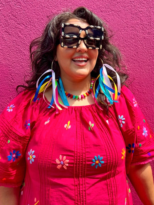 Multi Colored Fringe Hoops