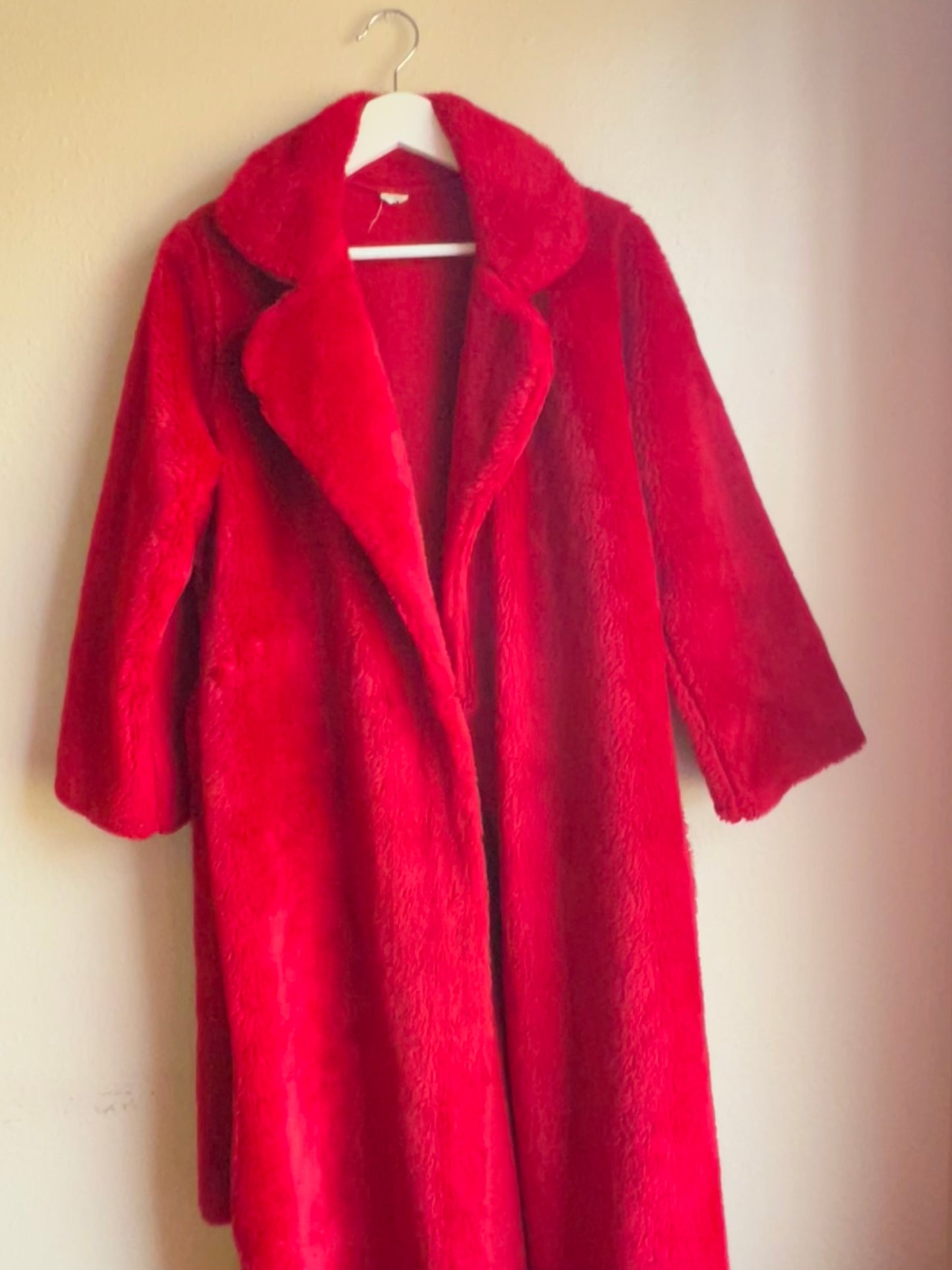 Vintage 60's/70's Red Faux Fur Robe
