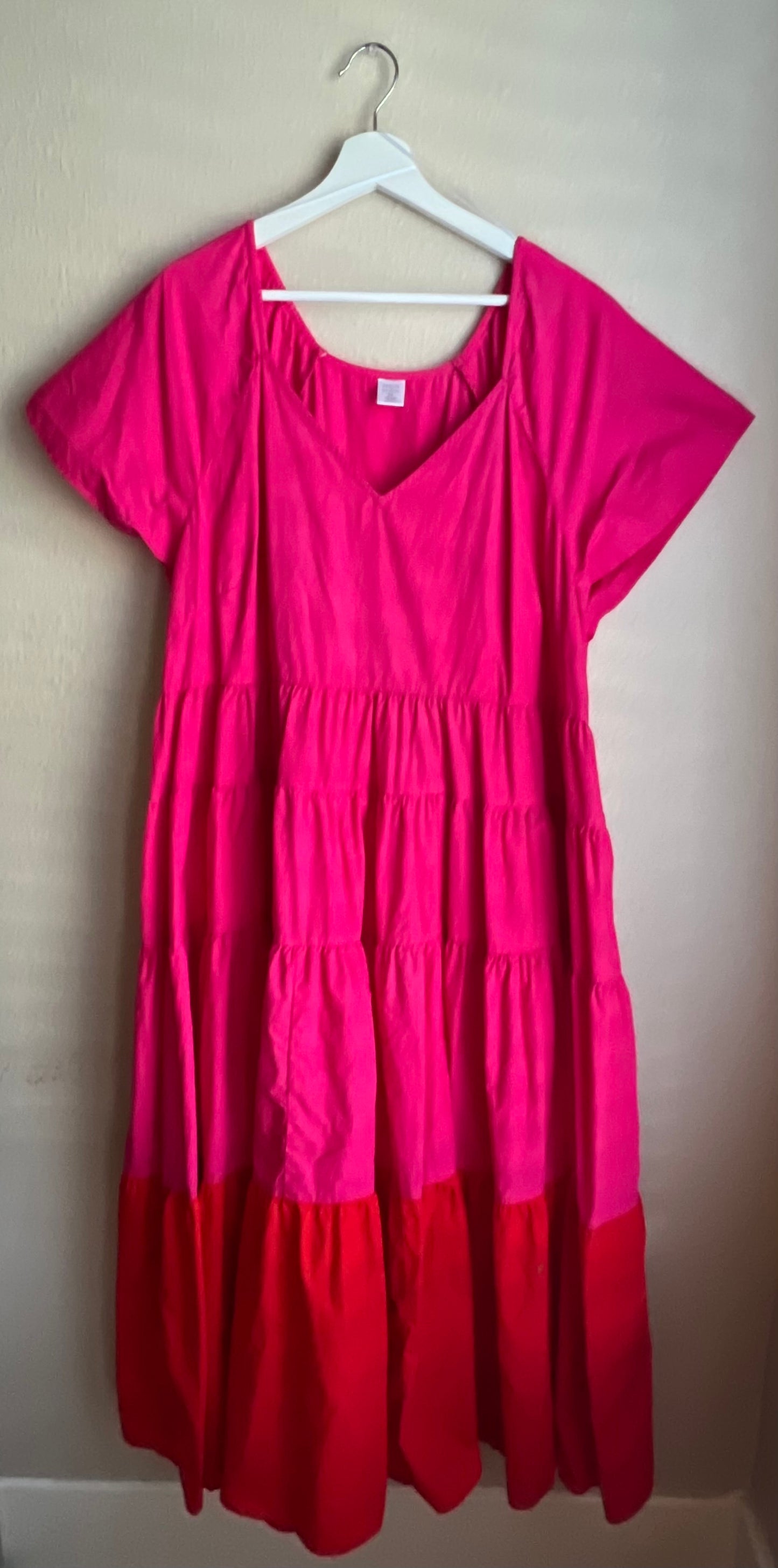 Pink and Red Tiered 3x Dress
