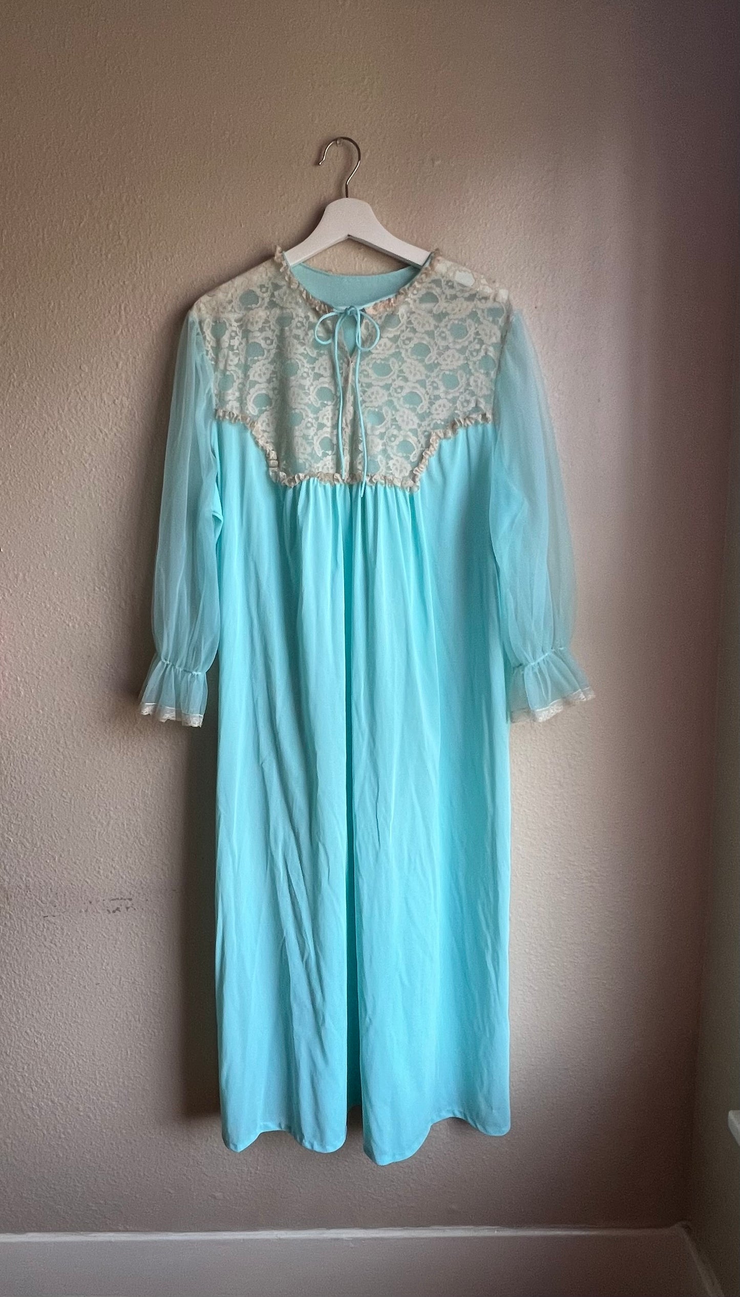 Blue Vintage Sleepwear Lingerie Dress