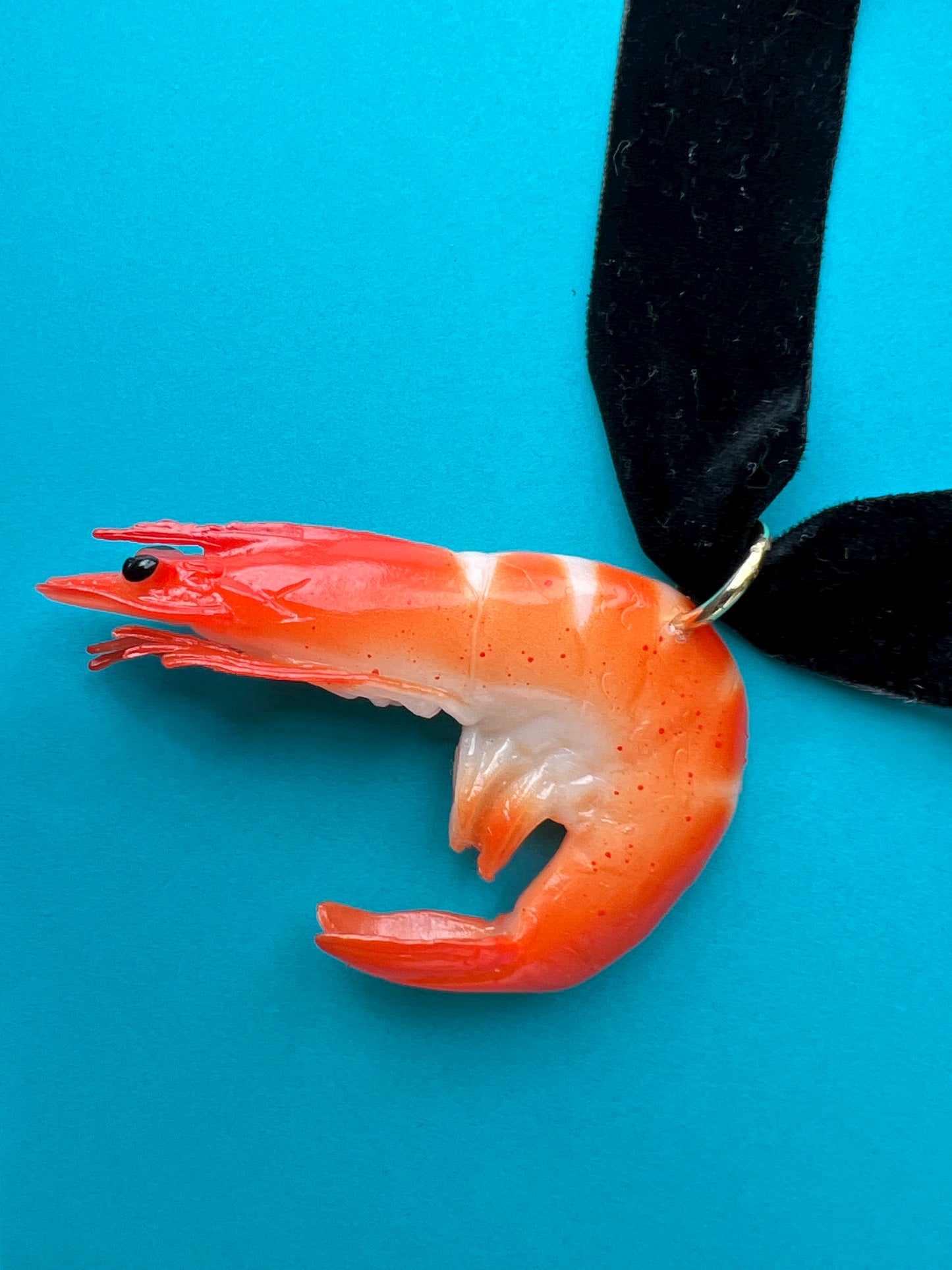 Shrimp Velvet Necklace