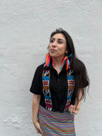 Retro Colored Fringe Hoops