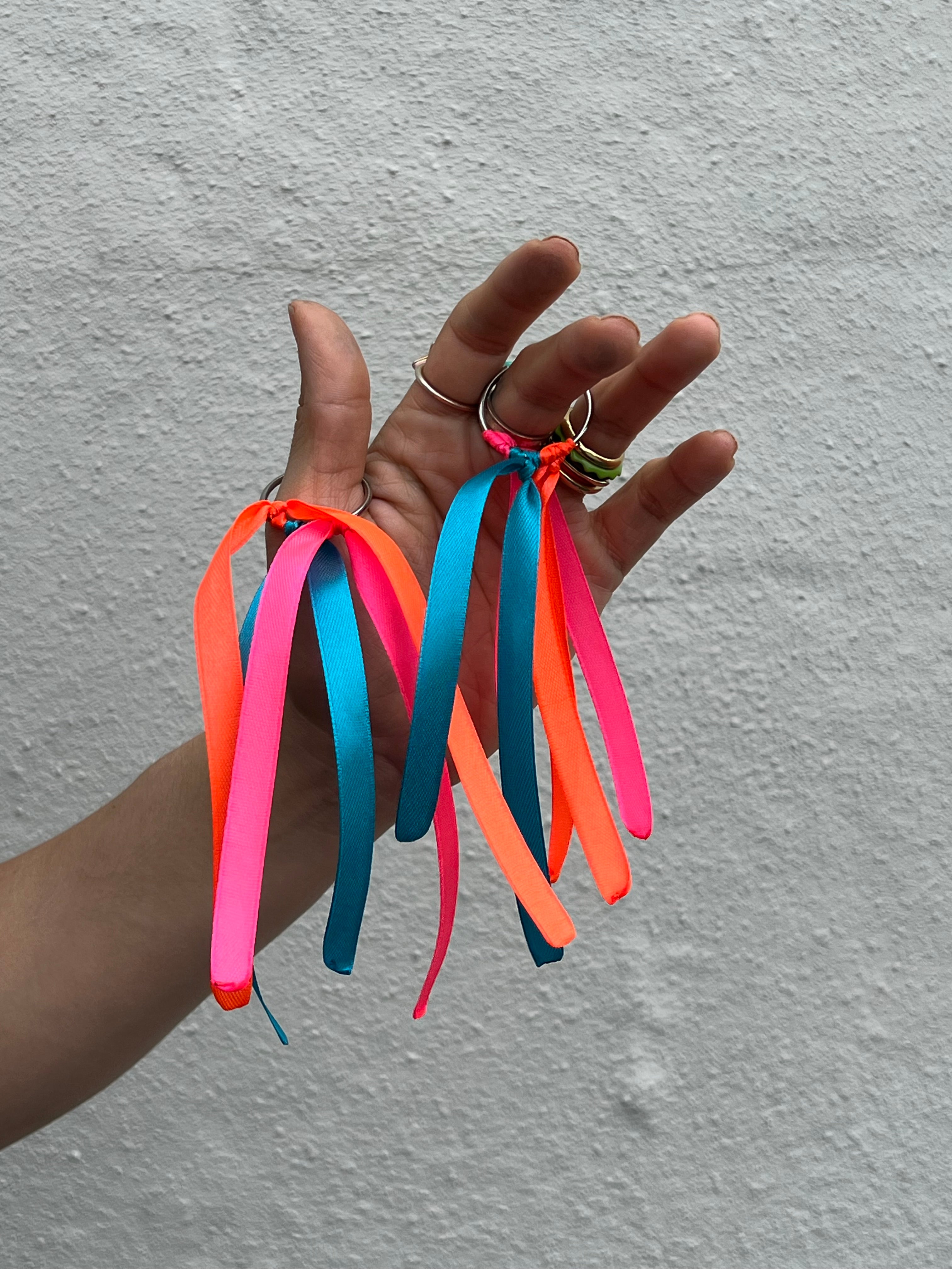 Retro Colored Fringe Hoops
