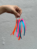 Retro Colored Fringe Hoops