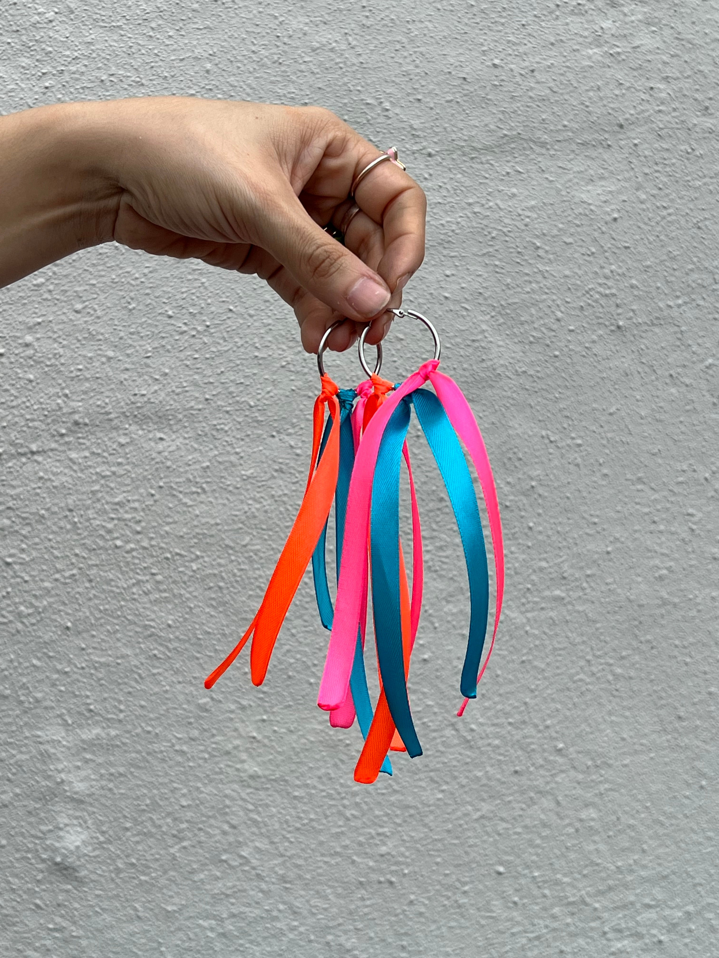 Retro Colored Fringe Hoops