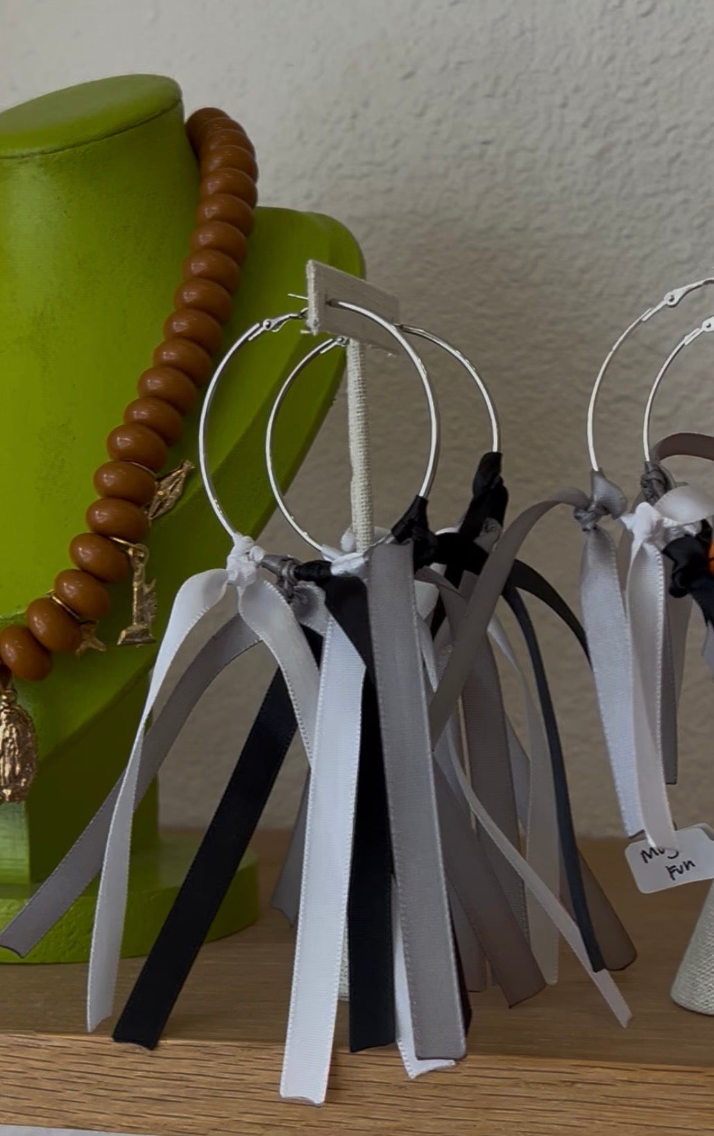 Neutral Colored Fringe Hoops