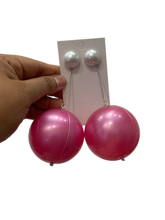 Metallic Pink Dangle Earrings