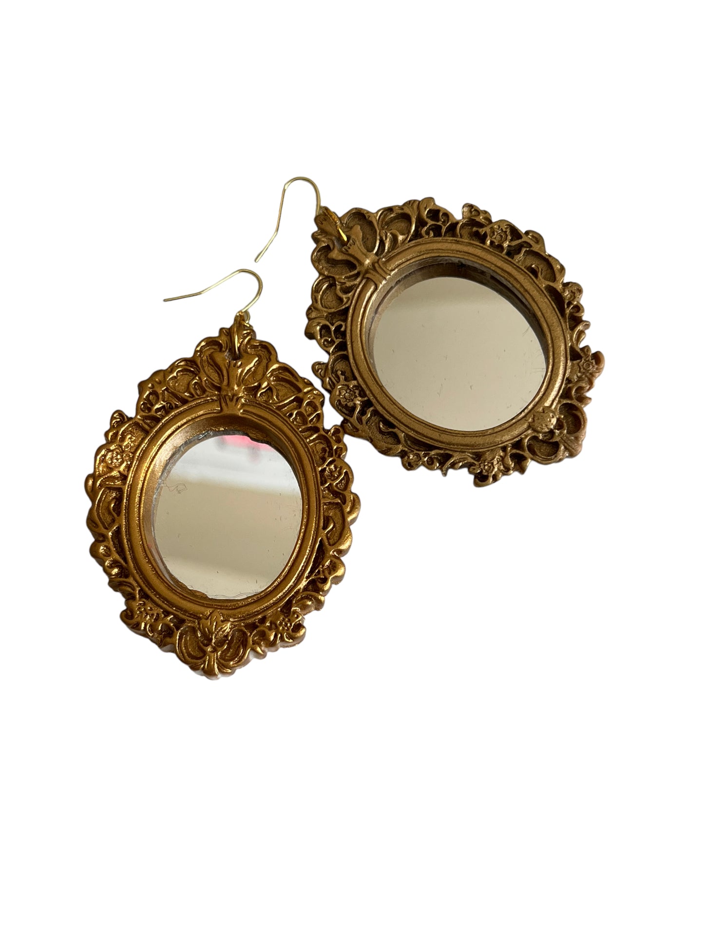 Vintage Inspired Mirror Dangle Earrings