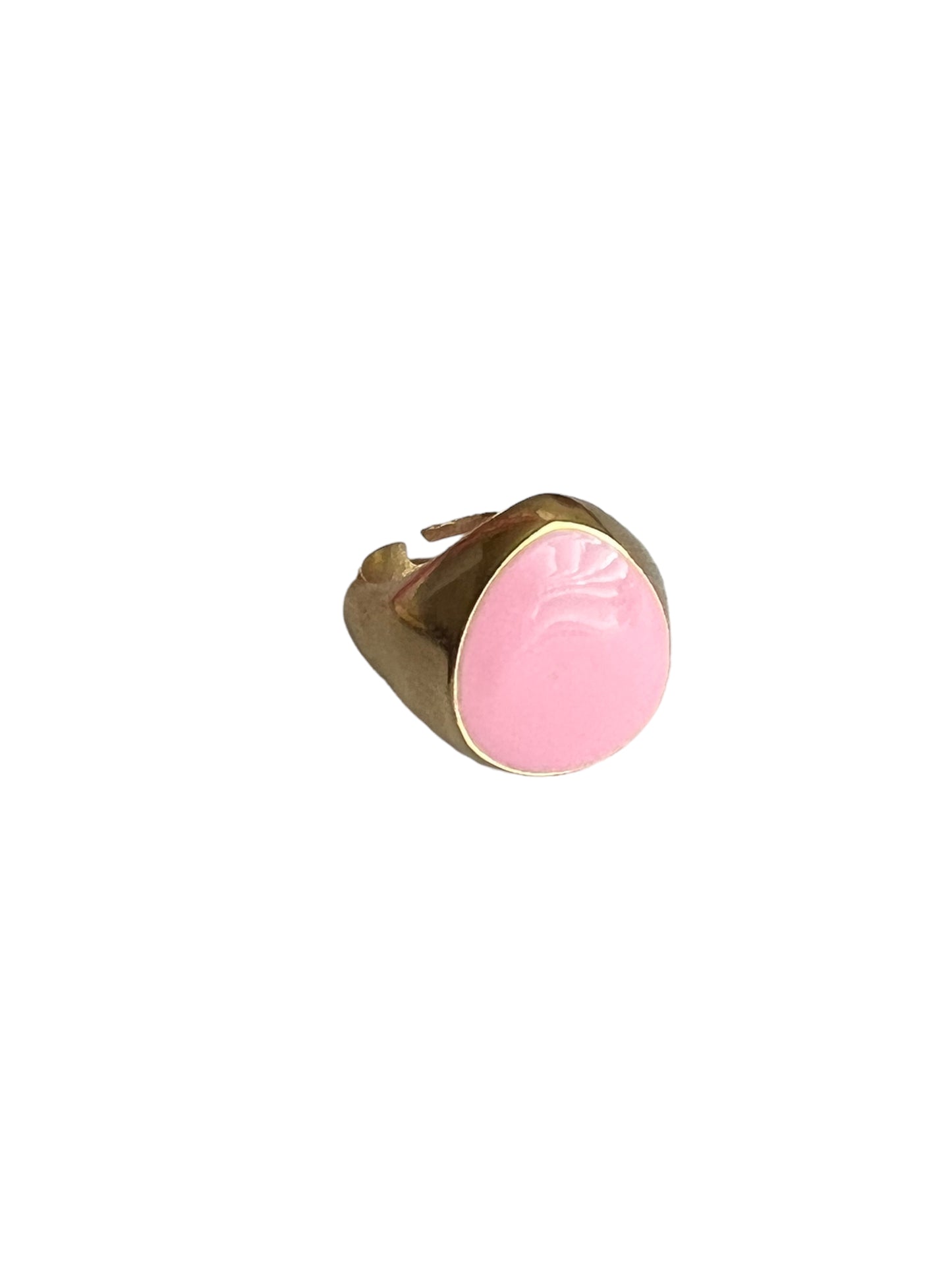 Pink Tear Drop Enamel Ring