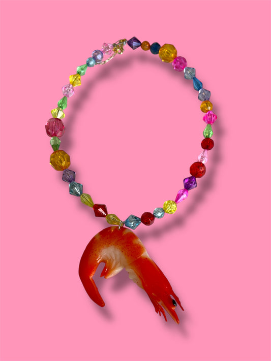 Handmade Beaded Shrimp Necklace