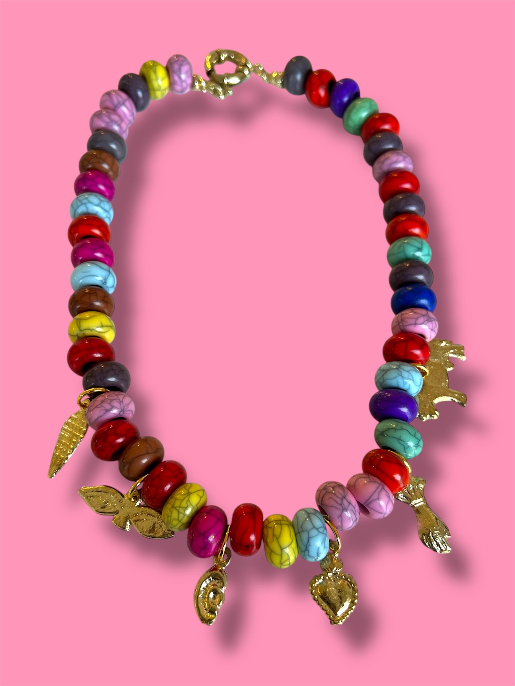 Handmade Beaded Milagros Necklace